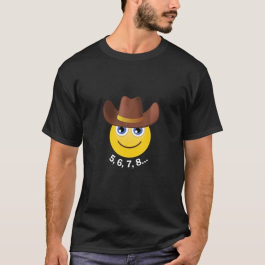 ラインダンスダンサースマイルカウボーイ女性のカーボーイ踊りCou Tシャツ (正面)