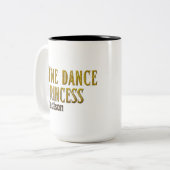 ラインダンスプリンセス金ゴールド名 ツートーンマグカップ (正面左)