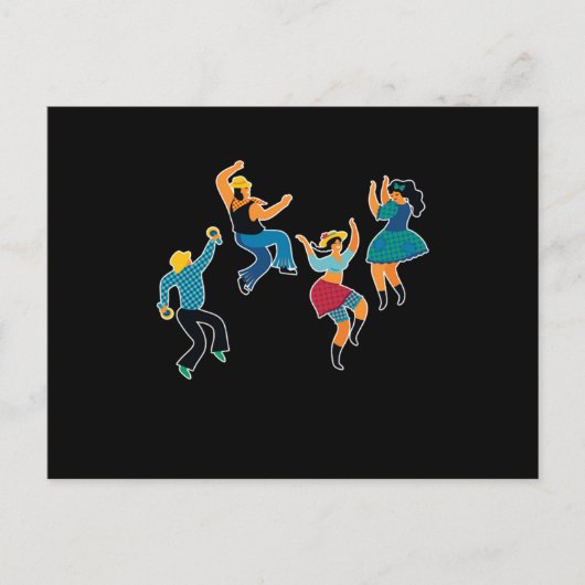 ラインダンスラインダンサー行踊り国ギフト ポストカード (正面)