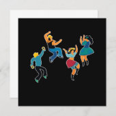 ラインダンスラインダンサー行踊り国ギフト 招待状 (正面/裏面)