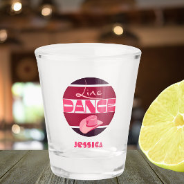 ラインダンスラブカウボーヤットピンク ショットグラス