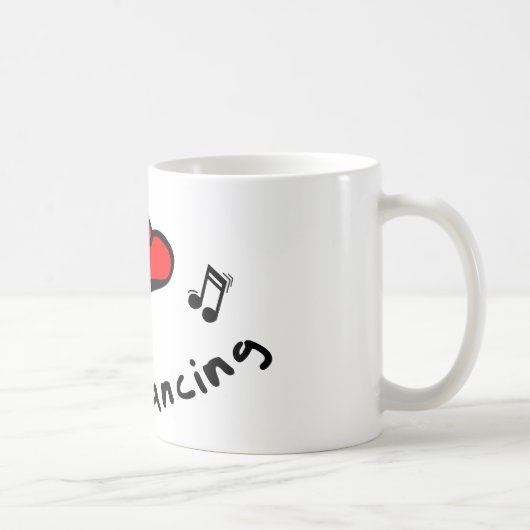 ラインダンスIハート愛ギフト コーヒーマグカップ (右)