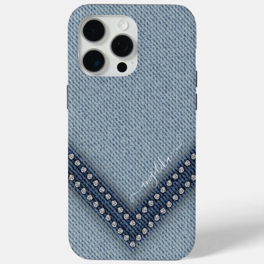 ラインハーデニム+ラインストーン Case-Mate iPhoneケース (裏面)