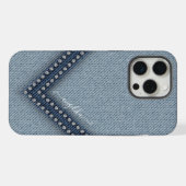 ラインハーデニム+ラインストーン iPhoneケース (裏面横)