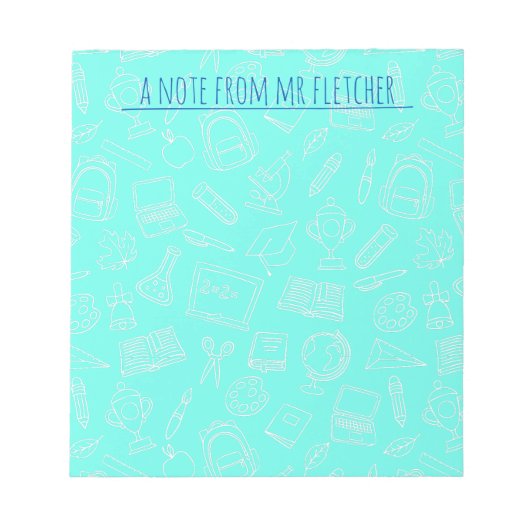 ラインパーソナライズされたスケッチスクール用品パターン ノートパッド (正面)