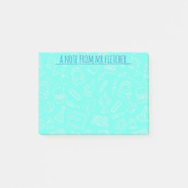 ラインパーソナライズされたスケッチスクール用品パターン ポストイット