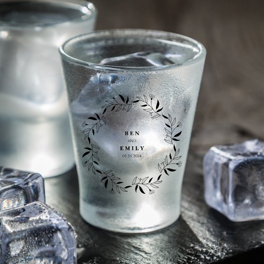 ラインパーソナライズされたスケッチ花ミニマル ショットグラス