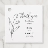 ラインパーソナライズされたスケッチ花ミニマル フェイバータグ (正面)