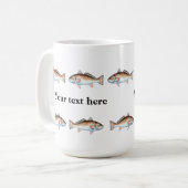 ラインパーソナライズなマグの芸術的なRedfish コーヒーマグカップ (正面左)