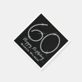 ラインフェイクストーン60誕生日 スタンダードカクテルナプキン (角)