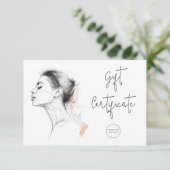 ラインフェミニンスケッチ美しいヘアギフトカード (スタンド正面)