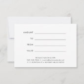 ラインフェミニンスケッチ美しいヘアギフトカード (裏面)