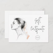 ラインフェミニンスケッチ美しいヘアギフトカード (正面/裏面)