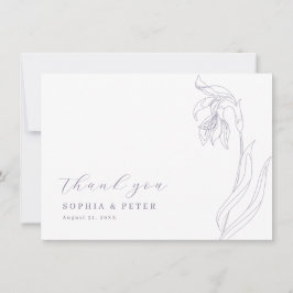 ラインフラワーラベンダーサンキューカード サンキューカード