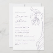 ラインフラワー ラベンダー 下着シャワー 招待状 (正面)