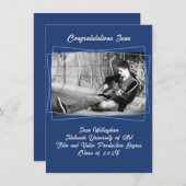 ラインフレームソンの写真卒業発表 招待状 (正面/裏面)