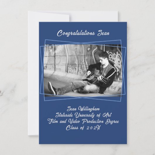 ラインフレームソンの写真卒業発表 招待状 (正面)