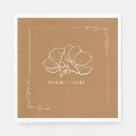 ラインフローラゴールデロッ結婚ドイエロー スタンダードランチョンナプキン