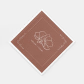 ラインフローラテラコッタアーストーンウェディング スタンダードランチョンナプキン (角)