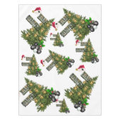ラインボウルのクリスマスツリーのデザイン テーブルクロス (正面)