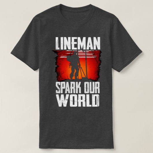 ラインマンが我々の世界に輝く Tシャツ (デザイン正面)