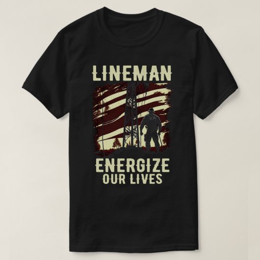 ラインマンが私たちの生活を活性化する Tシャツ (デザイン正面)