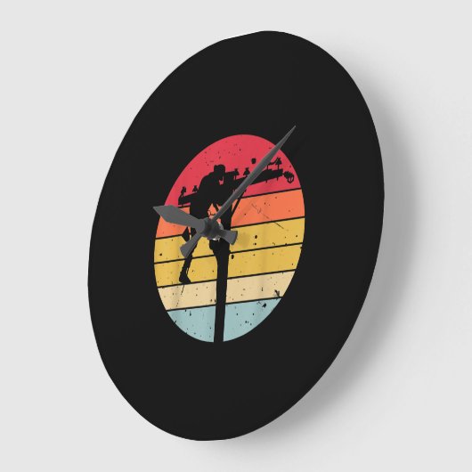 ラインマン·エレクトリシャン·ギフト ラージ壁時計 (傾斜)