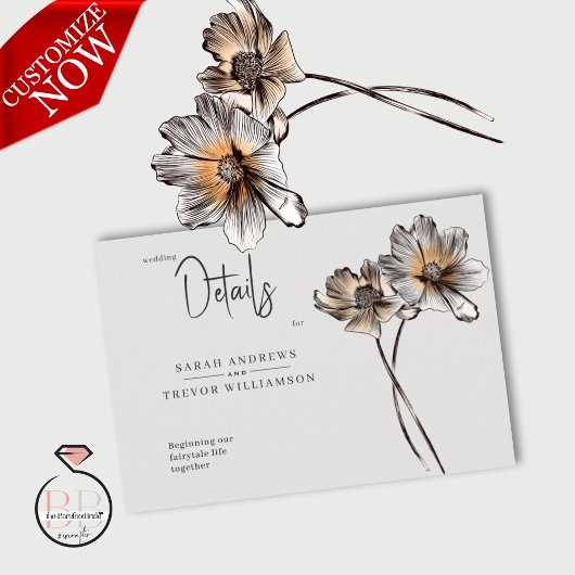 ラインミニマルアートテラコッタポピー エンクロージャーカード