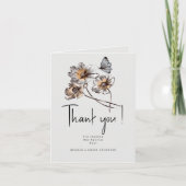 ラインミニマルアートテラコッタポピー サンキューカード (正面)