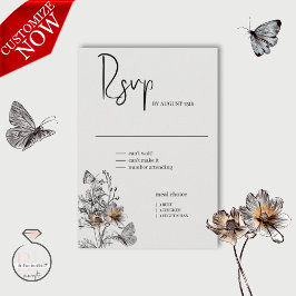 ラインミニマルアートテラコッタポピー 出欠カード