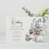 ラインミニマルアートテラコッタポピー 招待状 (スタンド正面)