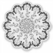 ラインミニマルアートフラワー – 美学ステッカー シール (正面)