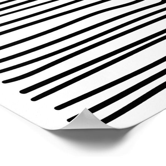 ラインミニマルスケッチシンプルシャークユニークフィンギフト ポスター (角)