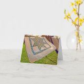 ラインメッセージカードのキルト カード (黄色い花)