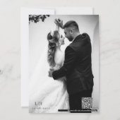 ラインモダンシックなブラック&ホワイト写真結婚ズ 招待状 (裏面)