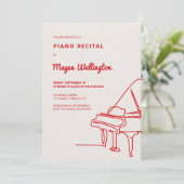 ラインモダンスケッチグランドピアノリサイタル 招待状 (スタンド正面)