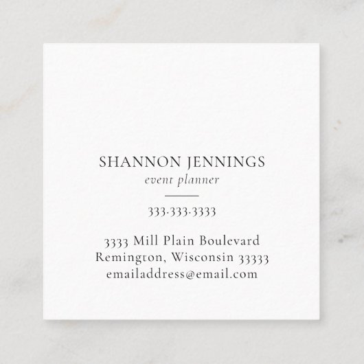 ラインモダンスケッチテラコッタ スクエア名刺 (裏面)