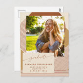 ラインモダンテラコッタグラッド写真卒業 ポストカード (正面/裏面)