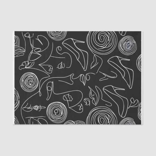 ラインモダン内の女性抽象芸術 薄葉紙 (正面)