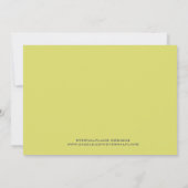 ラインモダン結婚式招待状カードのライム 招待状 (裏面)