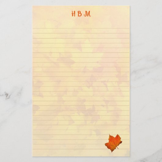 ラインモノグラムの紅葉パーソナル書ズ 便箋 (正面)