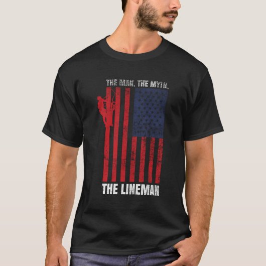 ラインワーカーイーレ用電動ユーティリティリネマンデザイン Tシャツ (正面)