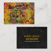 ラインヴィンテージの自転車の間で読まれる絞り染め 名刺 (正面/裏面)