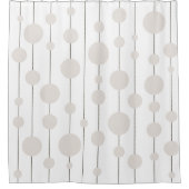 ライン上の点々のある円シャワーカーテン シャワーカーテン (正面)