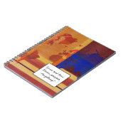 ライン世界地図が付いている正方形 ノートブック (左側)