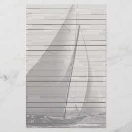 ライン付きグレートーンセーリングボート 便箋