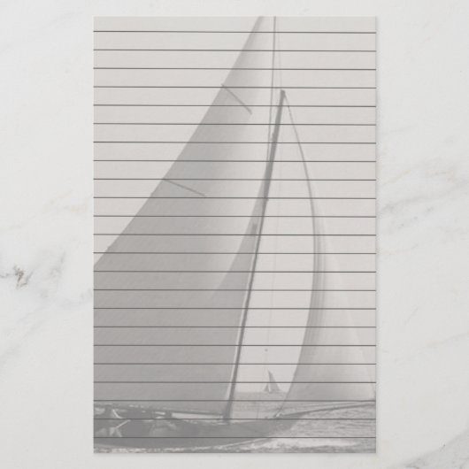 ライン付きグレートーンセーリングボート 便箋 (正面)
