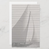 ライン付きグレートーンセーリングボート 便箋 (正面/裏面)