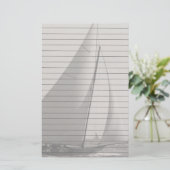 ライン付きグレートーンセーリングボート 便箋 (スタンド正面)