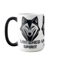 ライン付きダークミニマリストのウルフデザインお洒落